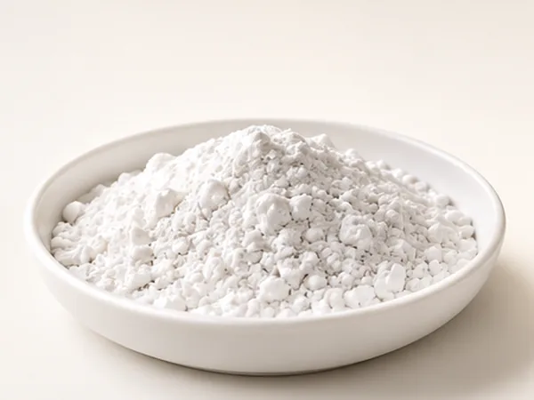 MgVanta CCM 97 97% caustic calcined magnesium oxide shown loose in a laboratory dish.