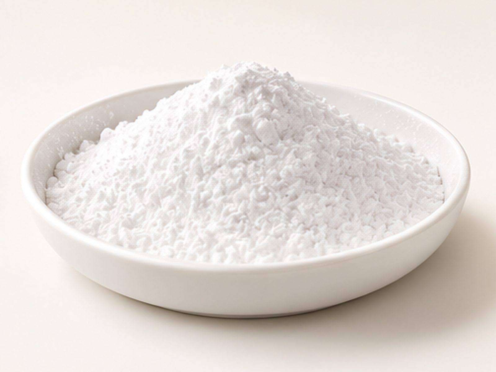 MgVanta USP MgO 99, magnesium oxide, shown loose in a laboratory dish.