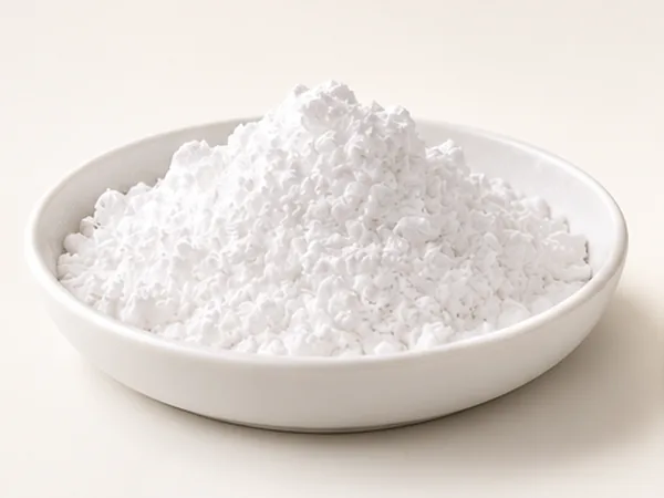 MgVanta USP MgO 99 VHR very high reactivity magnesium oxide shown loose in a laboratory dish.